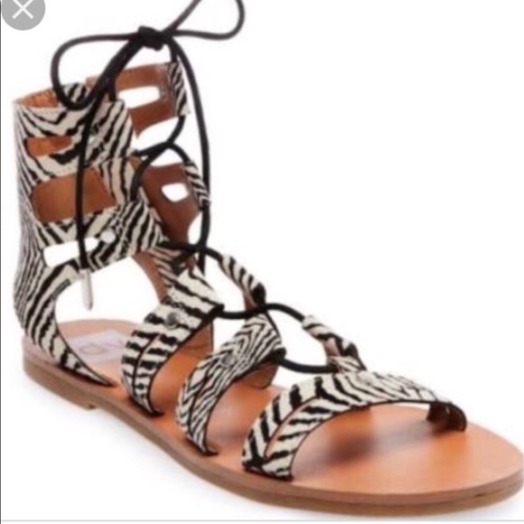 DV by Dolce Vita Zebra print lace up Sandals - Picture 1 of 7